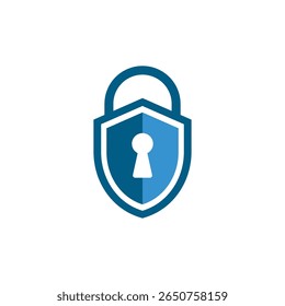 Security Logo Design - Blue Shield and Lock Symbol for Safe Digital Access and Protection