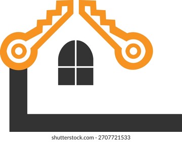 Security logo design. Key logo design. House logo design. Lock logo desig