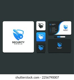 security logo design with lock and shield