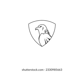 Security logo design.
simple eagle head.
isolated on white background.