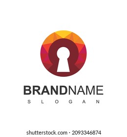 Plantilla de diseño de logotipo de seguridad, símbolo de seguridad cibernética