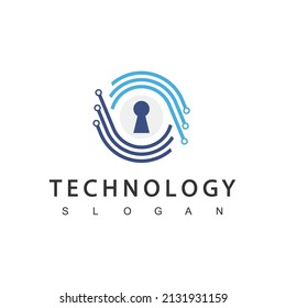 Security Logo Design Template, Cyber Secure Symbol