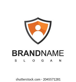 Plantilla De Diseño De Logotipo De Seguridad, Símbolo De Gente Y Escudo