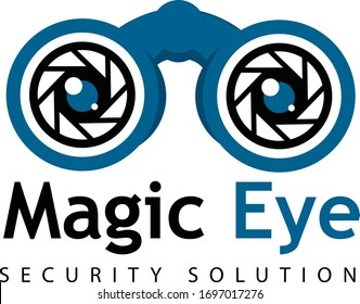Security logo with eye illustration 