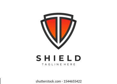 Security Logo Protection Symbol Shield Icon Flat Vector Design