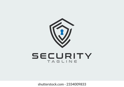 Security Logo, shield with digital style triple c combination, usable for brand and company logo, vector illustration