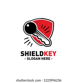 Security logo. Shield key vector and illustration.
