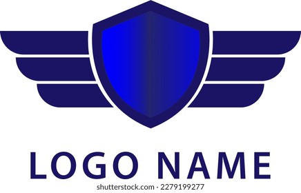 security logo, shield with wings, eyes, locks, gear, and protection