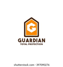 Security Logo and Symbol design template. Letter G for Guardian. Total Protection. Vector illustration
