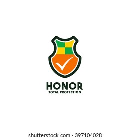 Security Logo and Symbol design template. H for Honor Total Protection. Vector illustration