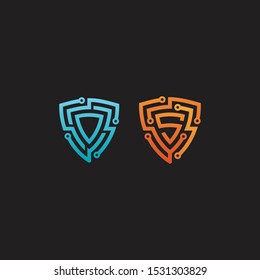 security logo technology for your company, shield logo for security data