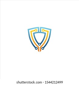 security logo technology for your company, shield logo for security data
