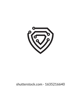 Security logo technology for your company, shield logo for security data.