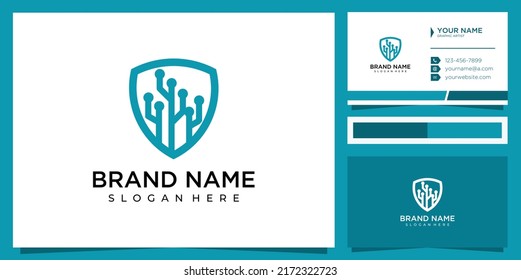 security logo technology for your company, shield logo for security data