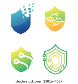 security logo technology for your company, shield logo for security data
