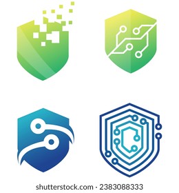 security logo technology for your company, shield logo for security data