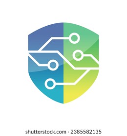 security logo technology for your company, shield logo for security data