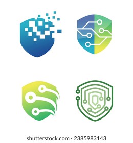 security logo technology for your company, shield logo for security data