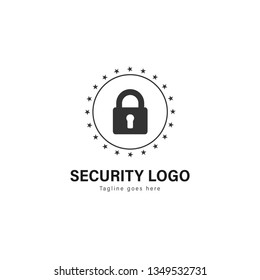 Security logo template design. Security logo with modern frame isolated on white background