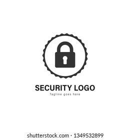 Security logo template design. Security logo with modern frame isolated on white background