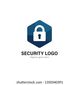 Security logo template design. Security logo with modern frame isolated on white background