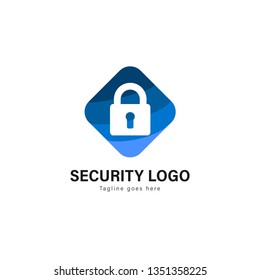 Security logo template design. Security logo with modern frame isolated on white background