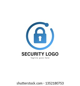 Security logo template design. Security logo with modern frame isolated on white background