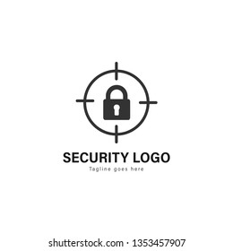 Security logo template design. Security logo with modern frame isolated on white background