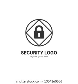 Security logo template design. Security logo with modern frame isolated on white background