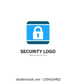 Security logo template design. Security logo with modern frame isolated on white background