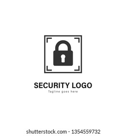 Security logo template design. Security logo with modern frame isolated on white background
