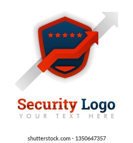 Security logo template for mobile apps providers, marketplace, ratings, e-commerce, websites, internet, online, rating agencies, value protection. can be for web, banner, flyer, brochure, mobile