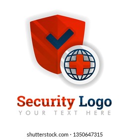 Security logo template for service industries, herbal, medicine, hospital, insurance, health, software, antivirus, construction, safety equipment, chemistry .can be for web, banner, flyer, brochure