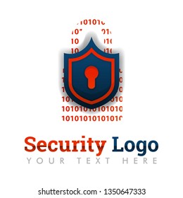 Security logo template for security software, customer protection, data protection, anti-virus, hacking, prevention, bug hunter, programming, network, financial.can be for web, banner, flyer, brochure