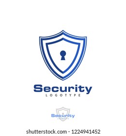 security logos, shields, logos for technology and business, padlocks