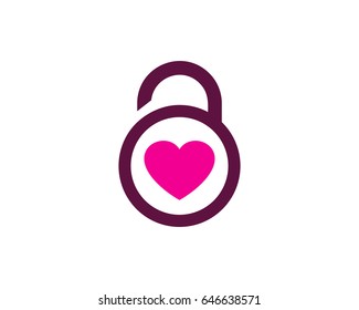 Security Love Lock Icon Logo Design Element