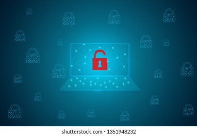 security from malware, rivus, hacker and cyber attack. abstract background. lockpad security. 