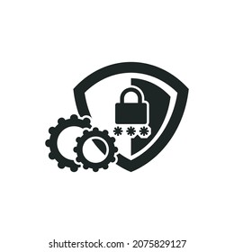 Security management icon isolated of flat style design
