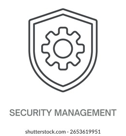 Ícone De Linha De Gerenciamento De Segurança, Ilustração De Símbolo De Contorno De Design De Estilo Simples, Traçado Editável Para Logotipos E Muito Mais