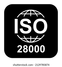 Security Management Systems. Standard quality symbol. Vector button sign isolated on black background .