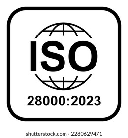 Security Management Systems. Standard quality symbol. Vector button sign isolated on black background .