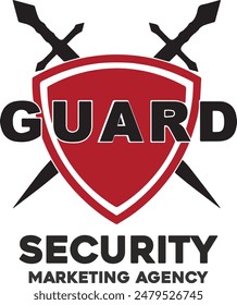 Diseño de Logo de Vector de Agencia de Marketing de Seguridad.