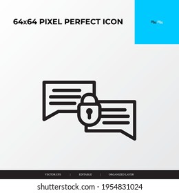 security massage and padlock icon pixel perfect. private massage