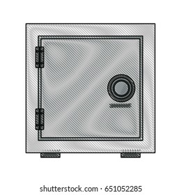 security metal safe money, close lock bank. vector illustration