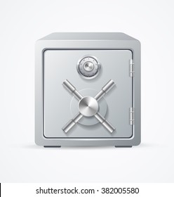 Security Metal Safe on White Background. Vector illustration