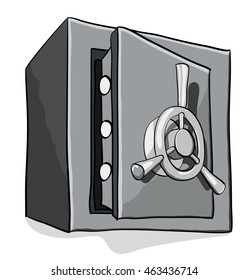 Security Metal Safe on White Background. Vector illustration