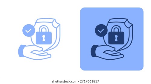 Seguridad MixtaIlustración de icono de color de dos tonos y fondo contrastante