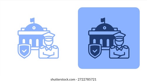 Seguridad MixtaIlustración de icono de color de dos tonos y fondo contrastante