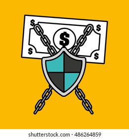 security money investment flat vector illustration design