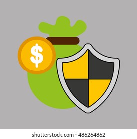 security money investment flat vector illustration design